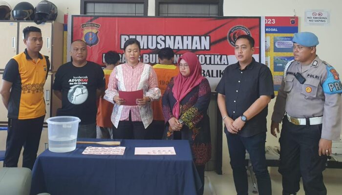 Satreskoba Polresta kembali Musnahkan 18,58 gr Barang Bukti Narkoba bersama satuan Terkait